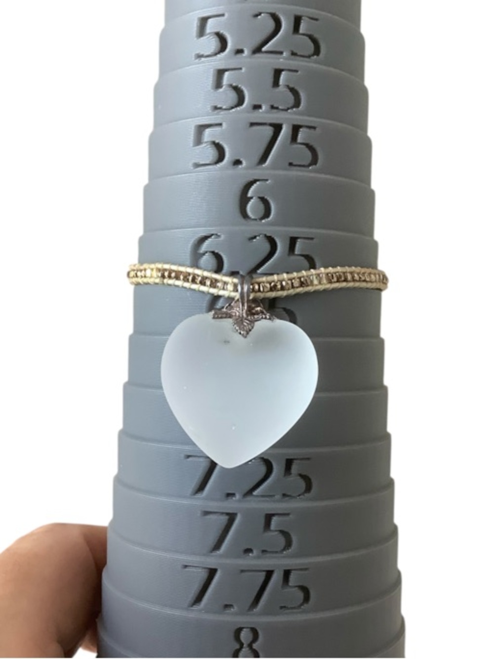 Bracelet with Frosted Heart Charm